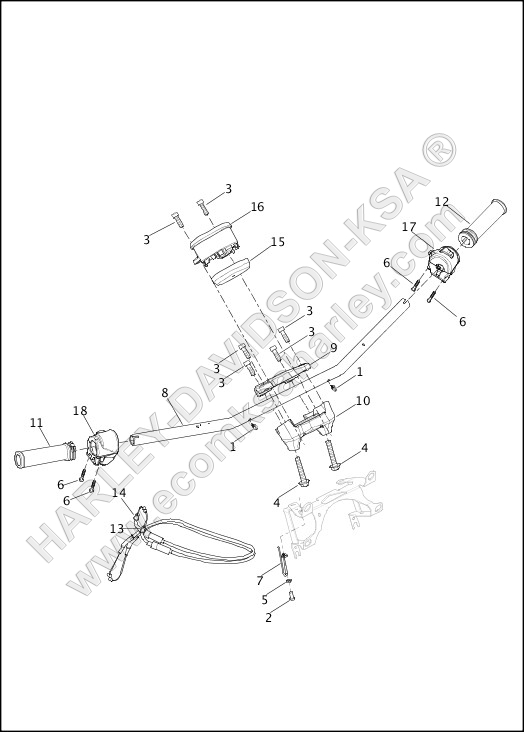 HANDLEBAR, HAND CONTROLS AND SPEEDOMETER - XG750A